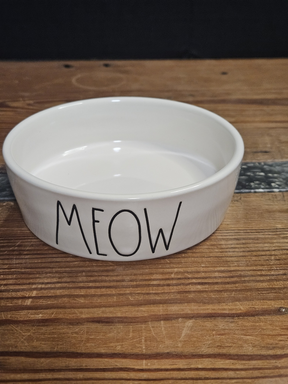 Rae Dunn Ceramic 'MEOW' Cat Bowl - White